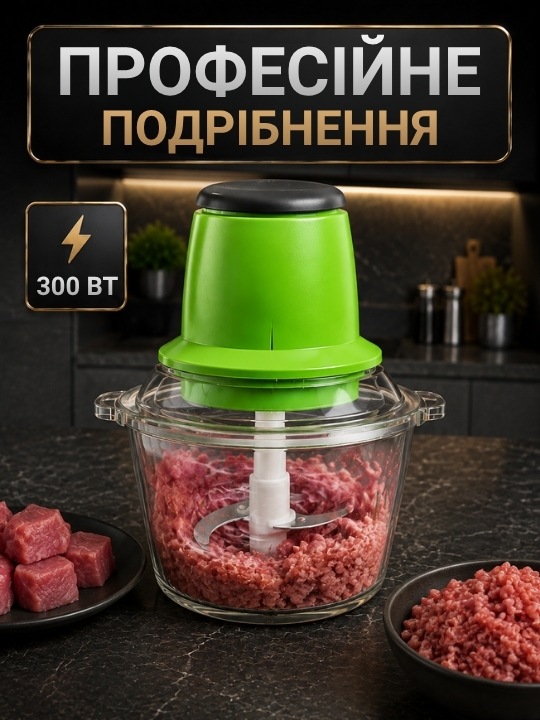 Електричний кухонний подрібнювач + кухонні ваги в подарунок! фото