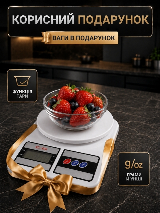 Електричний кухонний подрібнювач + кухонні ваги в подарунок! фото